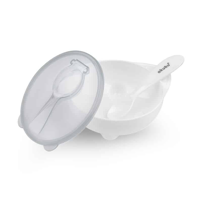 Miseczka z łyżeczką white Mama i dziecko/Karmienie/Naczynia Pojemniki/Talerze