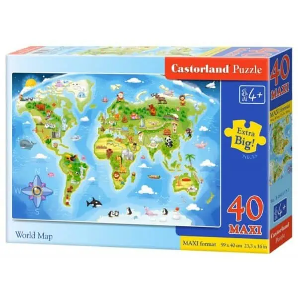 Puzzle 40 el.maxi world map Zabawki/Puzzle