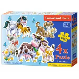 Puzzle 4w1 animals with babies Zabawki/Puzzle
