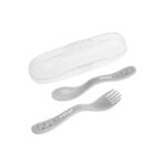 Sztućce w etui szare Mama i dziecko/Karmienie/Naczynia Pojemniki/Sztućce