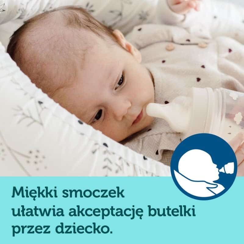 Canpol Butelka antykolkowa EasyStart Royal Baby 120ml rożowa - obrazek 4