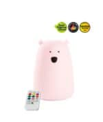 Miś Duży Lampka Silikonowa z Pilotem Różowa Producent